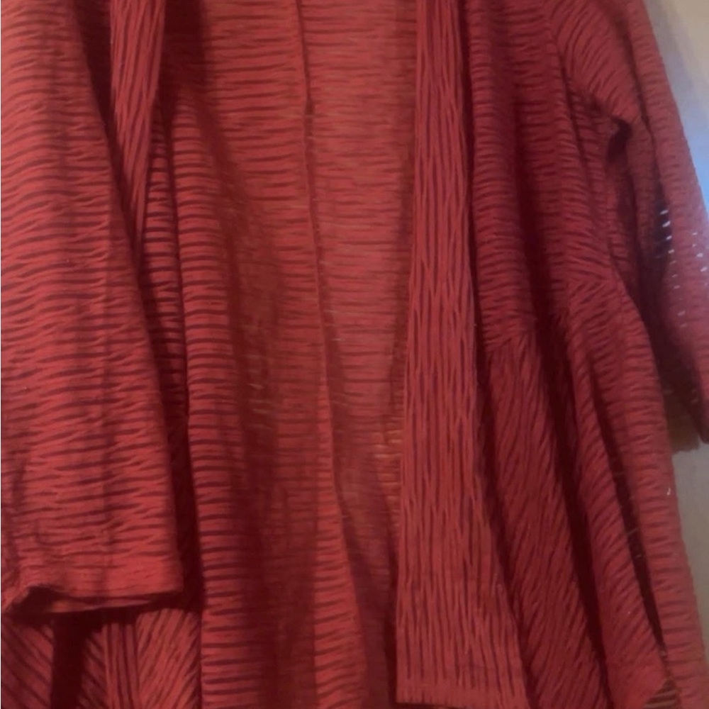 Kim Rogers Red Textured Cardigan